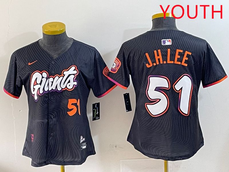 Youth San Francisco Giants 51 J.H.Lee Black Joint Name Nike 2025 MLB Jersey style 8